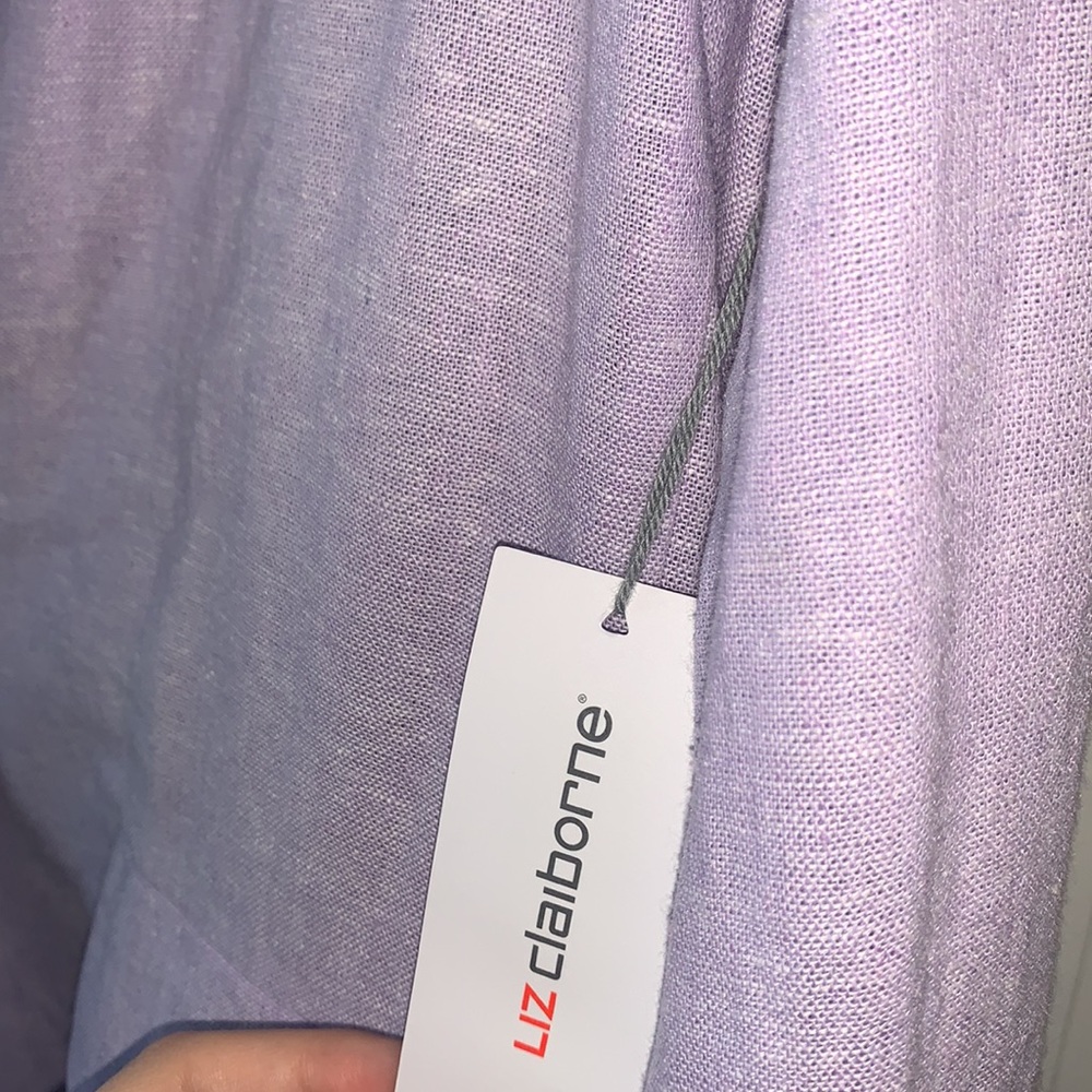 Liz Clairboune | Classic Fit Linen Blazer in Lavender Size 6 - Picture 6 of 11